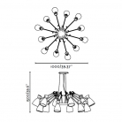 Lámpara de techo 12 brazos RETRO