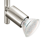 Lámpara LED 4 focos níquel mate