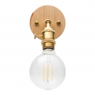 Lámpara pared madera y latón