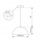 Lámpara techo campana verde