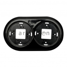 Marco doble superficie porcelana Negra