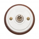 Níquel, porcelana lisa, madera oscura