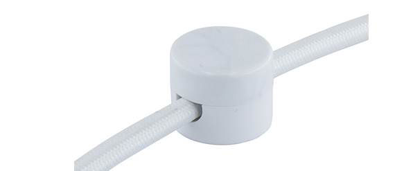 Sujetacables para cable textil decorativo